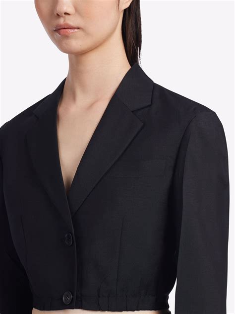 prada blazer women|prada single breasted shell blazer.